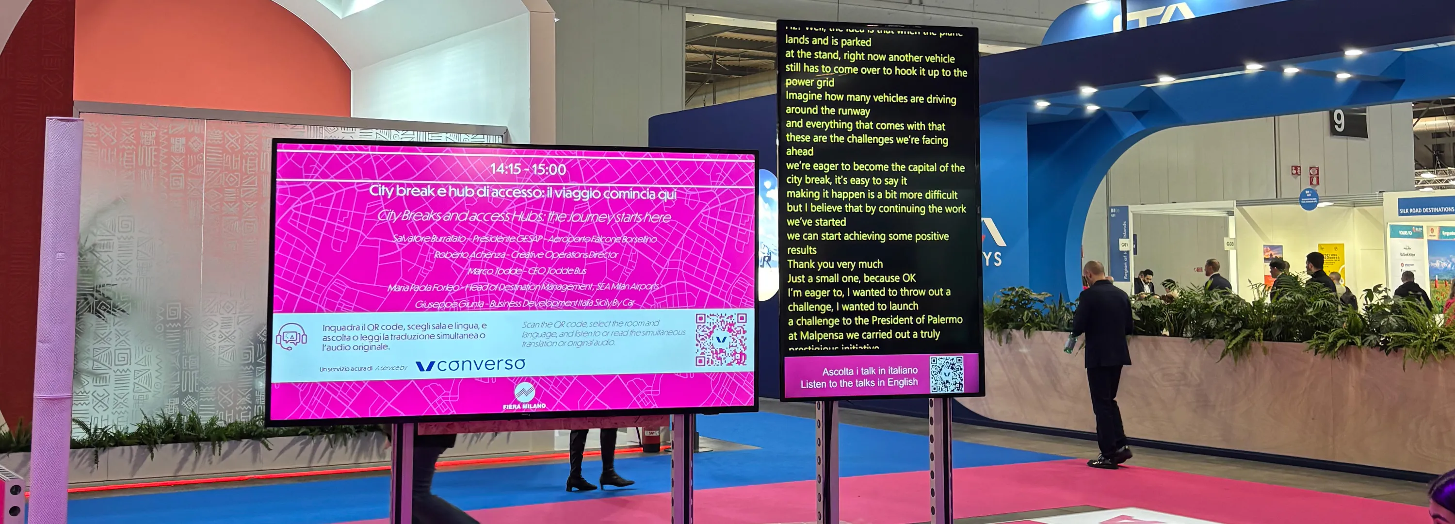 Panoramica delle sale conferenze BIT 2026 con sistema RSAI Converso