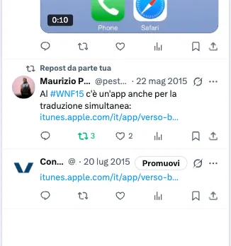 Capture d'écran du tweet sur Wired Italia